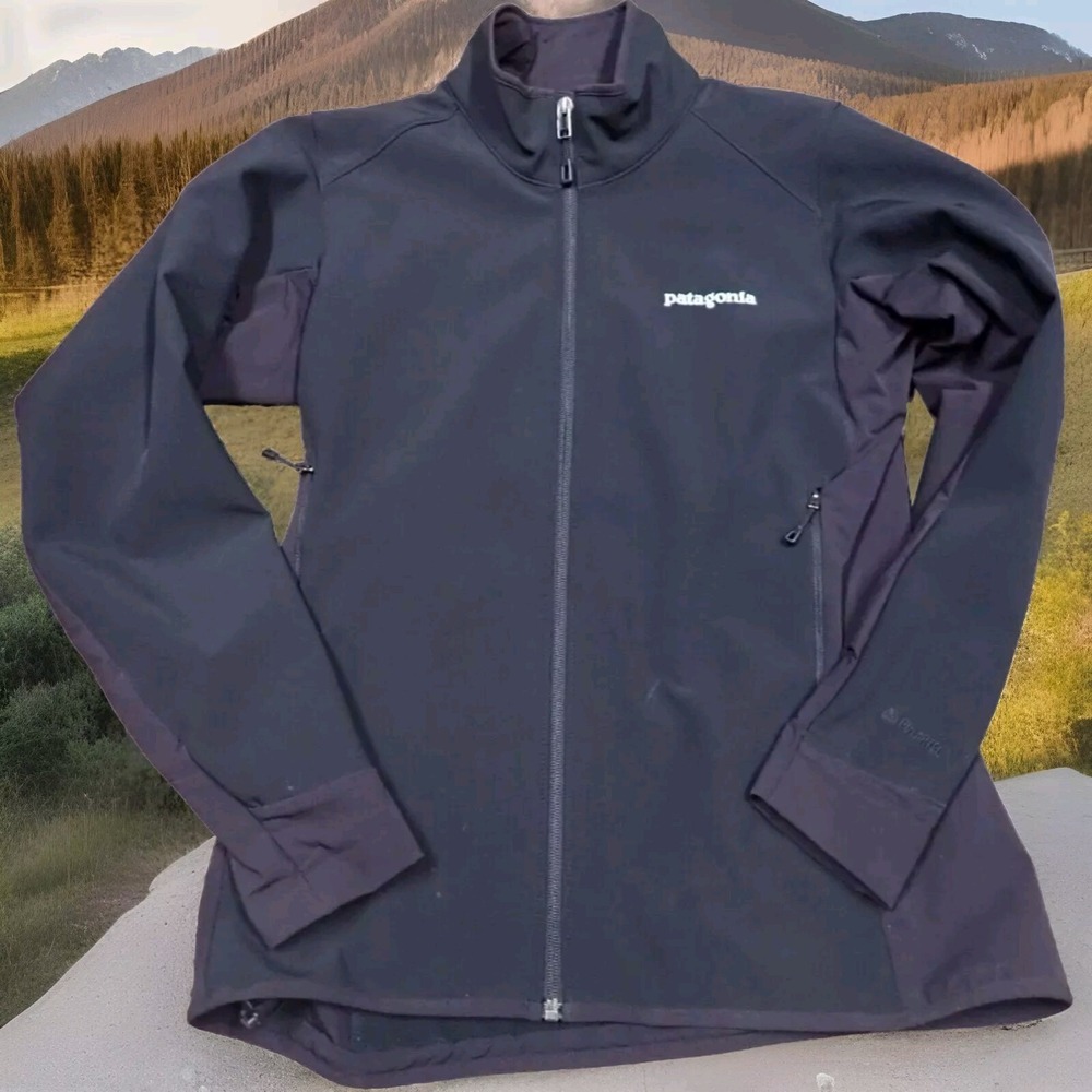 Patagonia‎ Adze Jacket Women Small Black Excellent Polartec Softshell Full Zip